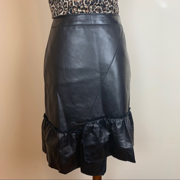 3.1 PHILLIP LIM High Waist Ruffle Leather Skirt - Picture 6 of 10